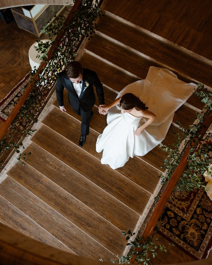 Bride and groom at upscale New Jersey estate wedding ceremony